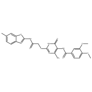 N-(4-amino-2-((2-((6-methylbenzo[d]thiazol-2-yl)amino)-2-oxoethyl)thio)-6-oxo-1,6-dihydropyrimidin-5-yl)-3,4-dimethoxybenzamide Structure