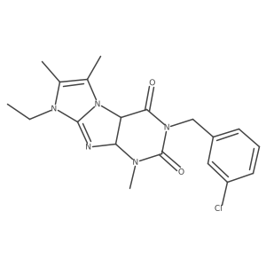 2-[(3-Chlorophenyl)methyl]-6-ethyl-4,7,8-trimethyl-4a,9a-dihydropurino[7,8-a]imidazole-1,3-dione Structure