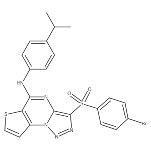 10-(4-bromobenzenesulfonyl)-N-[4-(propan-2-yl)phenyl]-5-thia-1,8,11,12-tetraazatricyclo[7.3.0.0^{2,6}]dodeca-2(6),3,7,9,11-pentaen-7-amine Structure