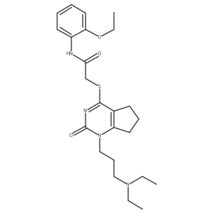 2-((1-(3-(diethylamino)propyl)-2-oxo-2,5,6,7-tetrahydro-1H-cyclopenta[d]pyrimidin-4-yl)thio)-N-(2-ethoxyphenyl)acetamide Structure