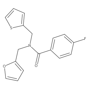 4-fluoro-N-(furan-2-ylmethyl)-N-(thiophen-2-ylmethyl)benzamide结构式