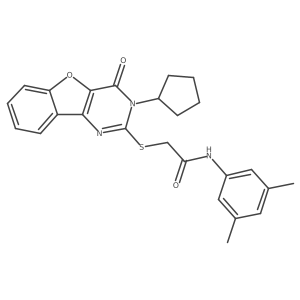 2-((3-cyclopentyl-4-oxo-3,4-dihydrobenzofuro[3,2-d]pyrimidin-2-yl)thio)-N-(3,5-dimethylphenyl)acetamide Structure