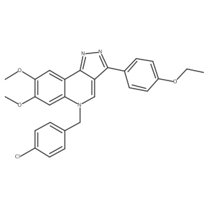 5-(4-chlorobenzyl)-3-(4-ethoxyphenyl)-7,8-dimethoxy-5H-pyrazolo[4,3-c]quinoline结构式