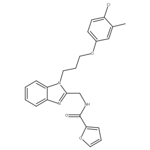 N-({1-[3-(4-chloro-3-methylphenoxy)propyl]benzimidazol-2-yl}methyl)-2-furylcar boxamide Structure