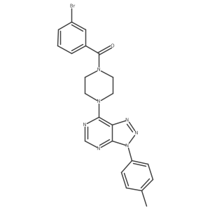 (3-bromophenyl)(4-(3-(p-tolyl)-3H-[1,2,3]triazolo[4,5-d]pyrimidin-7-yl)piperazin-1-yl)methanone Structure