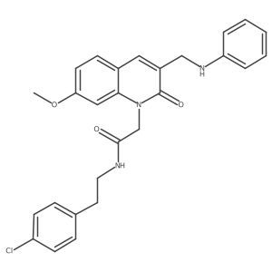 N-[2-(4-chlorophenyl)ethyl]-2-{7-methoxy-2-oxo-3-[(phenylamino)methyl]-1,2-dihydroquinolin-1-yl}acetamide结构式