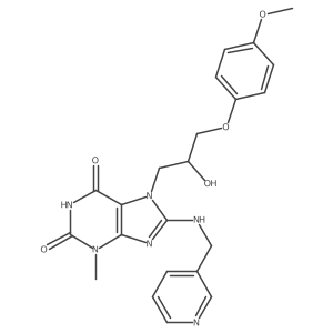 7-(2-hydroxy-3-(4-methoxyphenoxy)propyl)-3-methyl-8-((pyridin-3-ylmethyl)amino)-1H-purine-2,6(3H,7H)-dione Structure