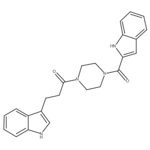 3-(1H-indol-3-yl)-1-[4-(1H-indol-2-ylcarbonyl)piperazin-1-yl]propan-1-one Structure