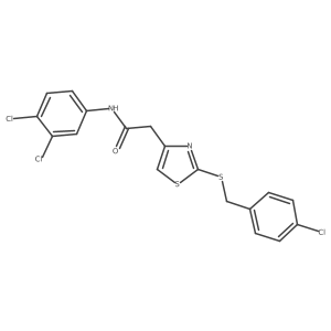 2-(2-{[(4-chlorophenyl)methyl]sulfanyl}-1,3-thiazol-4-yl)-N-(3,4-dichlorophenyl)acetamide结构式