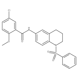5-chloro-2-methoxy-N-(1-(phenylsulfonyl)-1,2,3,4-tetrahydroquinolin-6-yl)benzamide Structure