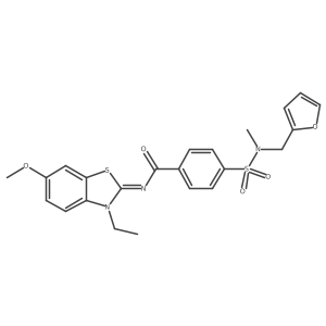 N-(3-ethyl-6-methoxybenzo[d]thiazol-2(3H)-ylidene)-4-(N-(furan-2-ylmethyl)-N-methylsulfamoyl)benzamide结构式