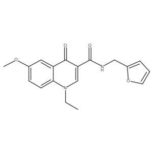 1-ethyl-N-(furan-2-ylmethyl)-6-methoxy-4-oxo-1,4-dihydroquinoline-3-carboxamide结构式