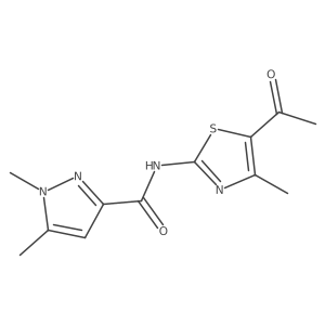 N-(5-acetyl-4-methylthiazol-2-yl)-1,5-dimethyl-1H-pyrazole-3-carboxamide Structure