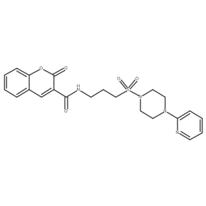 2-oxo-N-(3-((4-(pyridin-2-yl)piperazin-1-yl)sulfonyl)propyl)-2H-chromene-3-carboxamide结构式