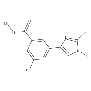 3-Chloro-5-(1,2-dimethyl-1h-imidazol-4-yl)benzoic acid hydrazide结构式