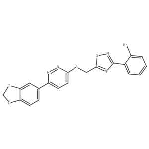 3-(1,3-Benzodioxol-5-yl)-6-({[3-(2-bromophenyl)-1,2,4-oxadiazol-5-yl]methyl}sulfanyl)pyridazine Structure