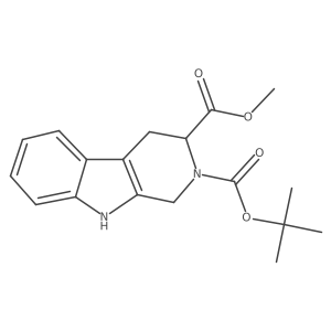 (R)-2-tert-Butyl 3-methyl 3,4-dihydro-1H-pyrido[3,4-b]indole-2,3(9H)-dicarboxylate结构式