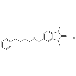 1,3-Dimethyl-5-(((3-(pyrimidin-2-ylthio)propyl)amino)methyl)-1H-benzo[d]imidazol-2(3H)-one hydrochloride Structure