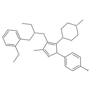 N-ethyl-N-{[1-(4-fluorophenyl)-3-methyl-5-(4-methylpiperazino)-1H-pyrazol-4-yl]methyl}-N-(2-methoxybenzyl)amine Structure