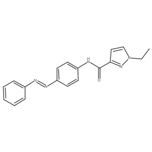 (E)-1-ethyl-N-(4-(phenyldiazenyl)phenyl)-1H-pyrazole-3-carboxamide结构式