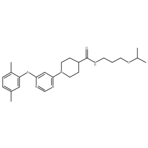 4-Piperidinecarboxamide, 1-[6-[(2,5-dimethylphenyl)thio]-4-pyrimidinyl]-N-[3-(1-methylethoxy)propyl]- Structure