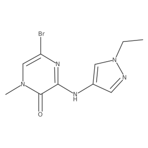 5-Bromo-3-(1-ethyl-1H-pyrazol-4-ylamino)-1-methylpyrazin-2(1H)-one结构式