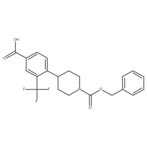 4-(4-Carboxy-2-trifluoromethyl-phenyl)-piperidine-1-carboxylic acid benzyl ester Structure
