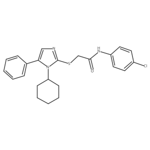 N-(4-chlorophenyl)-2-((1-cyclohexyl-5-phenyl-1H-imidazol-2-yl)thio)acetamide Structure