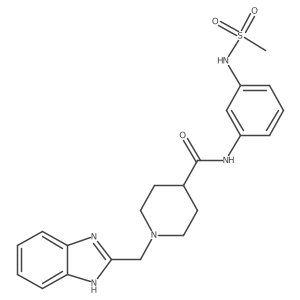 1-((1H-benzo[d]imidazol-2-yl)methyl)-N-(3-(methylsulfonamido)phenyl)piperidine-4-carboxamide结构式