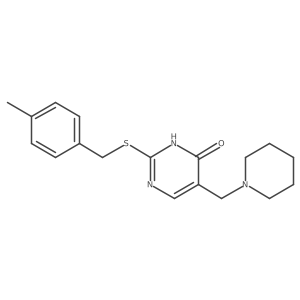 2-{[(4-Methylphenyl)methyl]sulfanyl}-5-(piperidin-1-ylmethyl)-1,4-dihydropyrimidin-4-one Structure