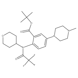 Tert-butyl 5-(4-methylpiperazin-1-yl)-2-[oxan-4-yl-(2,2,2-trifluoroacetyl)amino]benzoate结构式