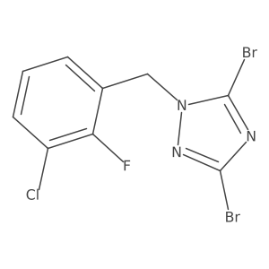 3,5-Dibromo-1-[(3-chloro-2-fluorophenyl)methyl]-1H-1,2,4-triazole Structure