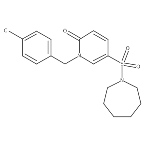 5-(azepan-1-ylsulfonyl)-1-(4-chlorobenzyl)pyridin-2(1H)-one结构式