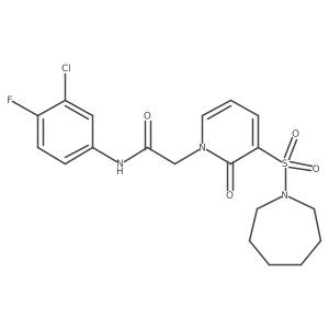 2-(3-(azepan-1-ylsulfonyl)-2-oxopyridin-1(2H)-yl)-N-(3-chloro-4-fluorophenyl)acetamide Structure