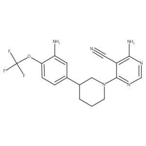 4-Amino-6-[3-(3-amino-4-trifluoromethoxy-phenyl)-piperidin-1-yl]-pyrimidine-5-carbonitrile结构式
