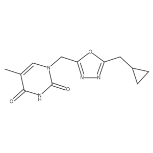 1-{[5-(Cyclopropylmethyl)-1,3,4-oxadiazol-2-yl]methyl}-5-methyl-1,2,3,4-tetrahydropyrimidine-2,4-dione结构式