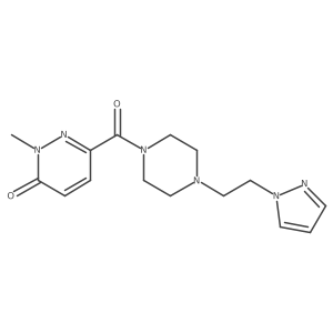 6-(4-(2-(1H-pyrazol-1-yl)ethyl)piperazine-1-carbonyl)-2-methylpyridazin-3(2H)-one Structure
