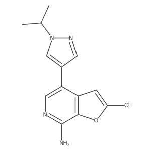2-Chloro-4-(1-propan-2-ylpyrazol-4-yl)furo[2,3-c]pyridin-7-amine Structure