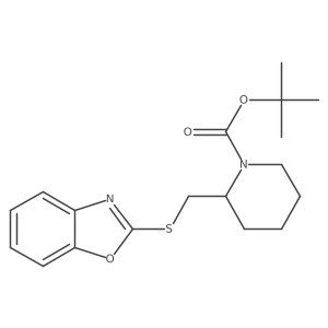 2-(Benzooxazol-2-ylsulfanylmethyl)-piperidine-1-carboxylic acid tert-butyl ester Structure