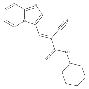 (Z)-2-cyano-N-cyclohexyl-3-imidazo[1,2-a]pyridin-3-ylprop-2-enamide结构式