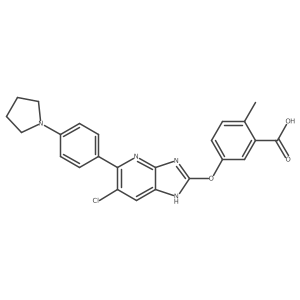 5-[[6-chloro-5-(4-pyrrolidin-1-ylphenyl)-1H-imidazo[4,5-b]pyridin-2-yl]oxy]-2-methylbenzoic acid结构式
