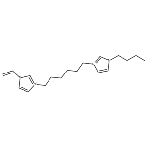 1-Butyl-3-(6-(1-vinyl-1H-imidazol-3-ium-3-yl)hexyl)-1H-imidazol-3-ium Structure