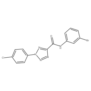 N-(3-bromophenyl)-2-(4-chlorophenyl)-2H-tetrazole-5-carboxamide结构式