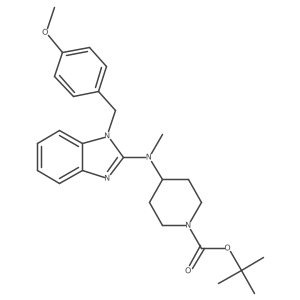 tert-Butyl 4-((1-(4-methoxybenzyl)-1H-benzo[d]imidazol-2-yl)(methyl)amino)piperidine-1-carboxylate结构式