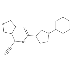 N-[cyano(oxolan-3-yl)methyl]-1-cyclohexylpyrrolidine-3-carboxamide结构式