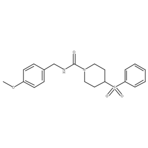 N-(4-methoxybenzyl)-4-(phenylsulfonyl)piperidine-1-carboxamide结构式