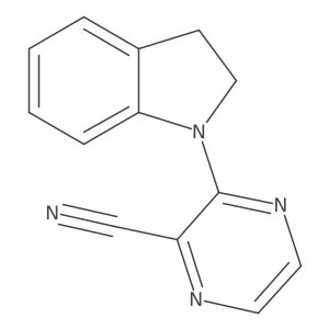 3-(Indolin-1-yl)pyrazine-2-carbonitrile Structure