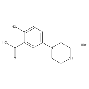 2-Hydroxy-5-piperazin-1-ylbenzoic acid;hydrobromide结构式