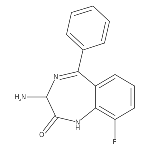 2H-1,4-Benzodiazepin-2-one, 3-amino-9-fluoro-1,3-dihydro-5-phenyl-, (3S)-结构式