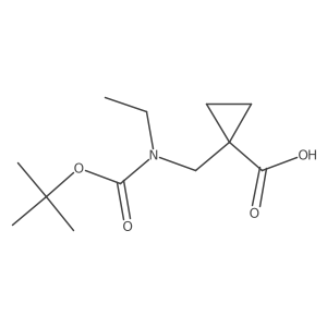 1-(((Tert-butoxycarbonyl)(ethyl)amino)methyl)cyclopropanecarboxylic acid结构式